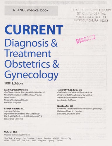 Current Diagnosis and Treatment Obstetrics & Gynecology
