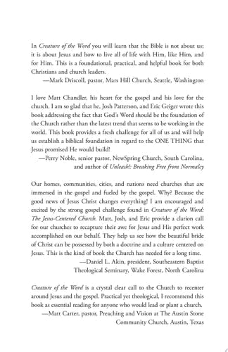 Creature of the Word: The Jesus-Centered Church