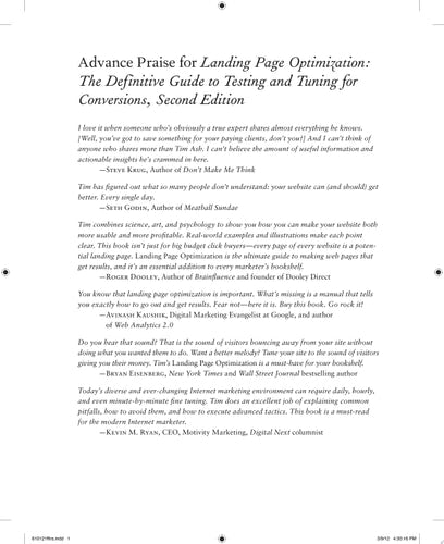 Landing Page Optimization: The Definitive Guide to Testing and Tuning for Conversions