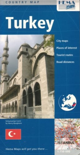 Turkey Country Map by Hema (English, Spanish, French, Italian and German Edition)
