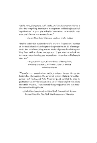 Hard Facts, Dangerous Half-Truths And Total Nonsense: Profiting From Evidence-Based Management