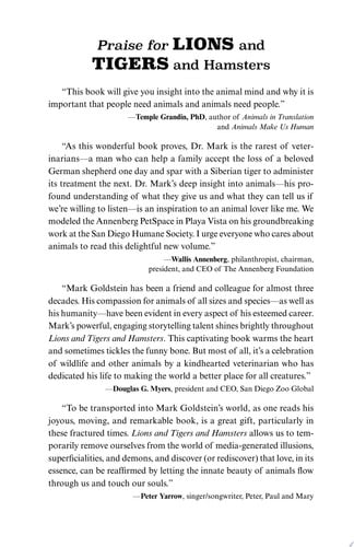 Lions and Tigers and Hamsters: What Animals Large and Small Taught Me About Life, Love, and Humanity