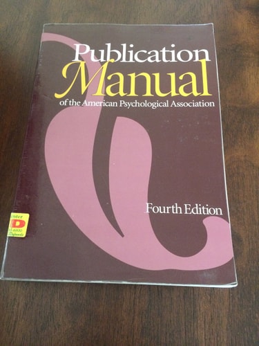 Publication Manual of the American Psychological Association, Fourth Edition