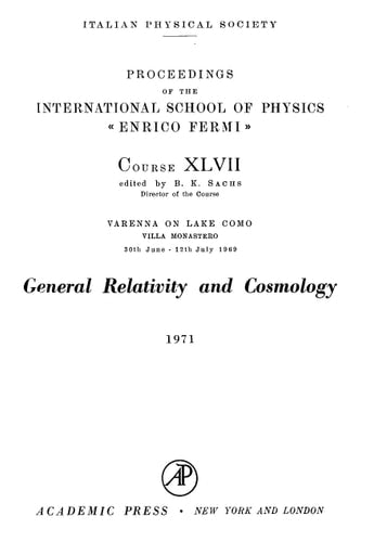 General relativity and cosmology (Its Proceedings, course 47)