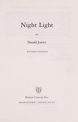 Night Light (Wesleyan Poetry Program)