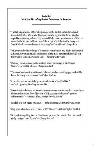 Venona: Decoding Soviet Espionage in America (Annals of Communism)