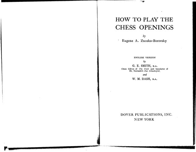 How to Play the Chess Openings (Dover Chess)