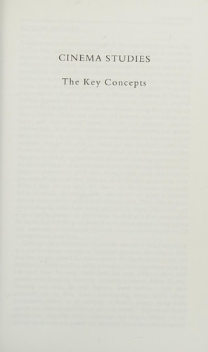 Cinema Studies: The Key Concepts (Routledge Key Guides)