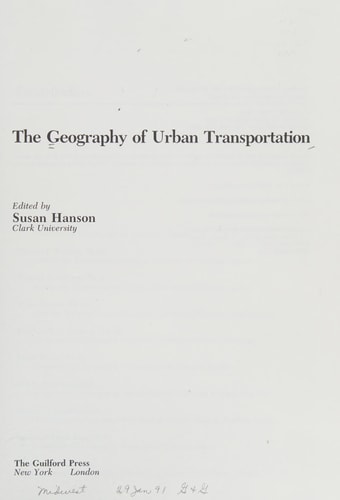 The Geography of Urban Transport