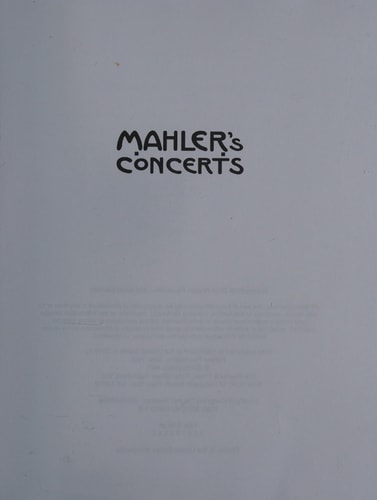 Mahler's Concerts