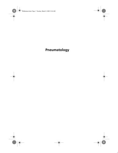 Pneumatology: The Holy Spirit in Ecumenical, International, and Contextual Perspective