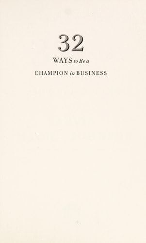 32 Ways to Be a Champion in Business