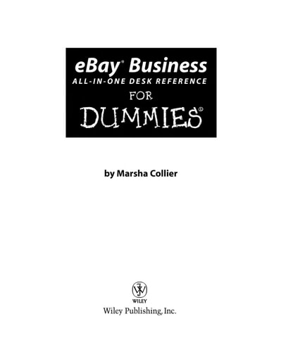 eBay Business All-in-One Desk Reference For Dummies