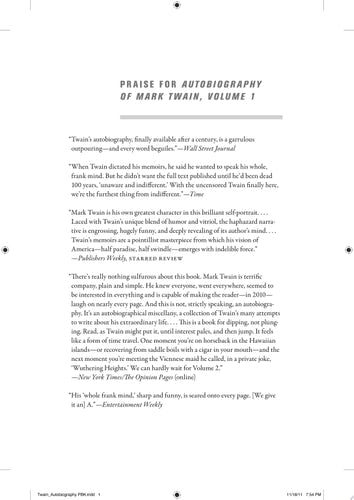 Autobiography of Mark Twain: Volume 1, Reader's Edition (Mark Twain Papers)
