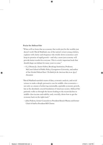 Hollowed Out: Why the Economy Doesn't Work without a Strong Middle Class
