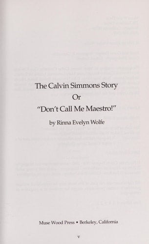 The Calvin Simmons story, or, "Don't call me Maestro!