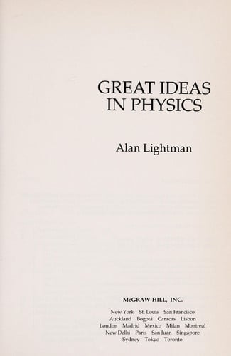 Great Ideas in Physics