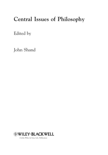 Central Issues of Philosophy