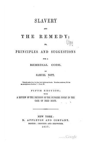 Slavery and the Remedy
