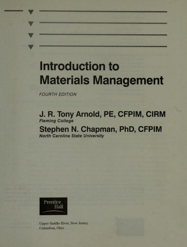 Introduction to Materials Management (4th Edition)