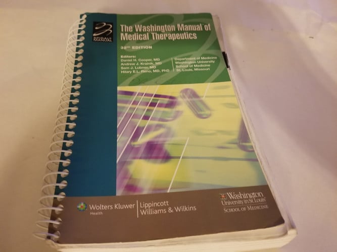 The Washington Manual of Medical Therapeutics, 32nd edition (Spiral Manual Series)