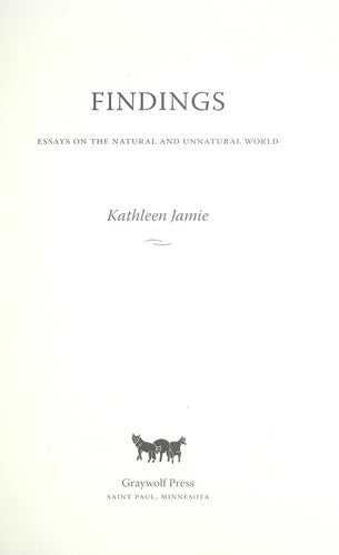 Findings: Essays on the Natural and Unnatural World cover