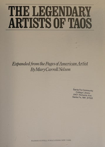 The Legendary Artists of Taos cover