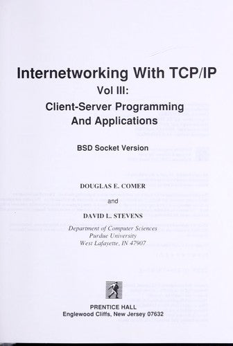 Internetworking With Tcp/Ip: Client-Server Programming and Applications/Bsd Socket Version cover