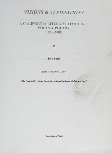Visions & Affiliations: A California Literary Time Line Part One cover