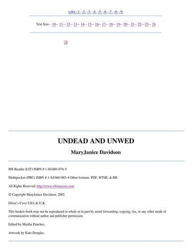 Undead and Unwed cover