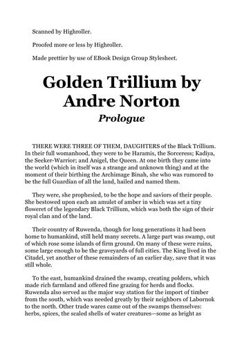 Golden Trillium cover