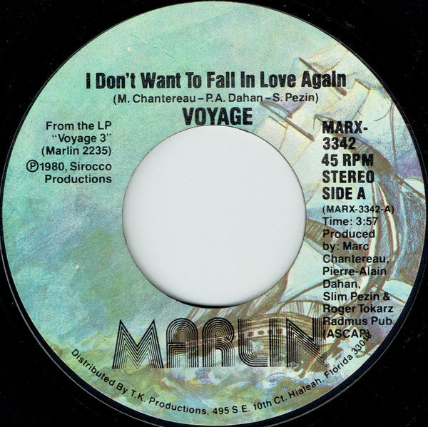 Voyage : I Don't Want To Fall In Love Again (7", Styrene)