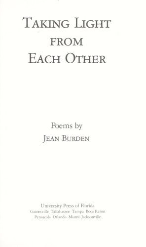 Taking Light from Each Other (Contemporary Poetry Series)