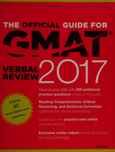 The Official Guide for GMAT Verbal Review 2017 with Online Question Bank and Exclusive Video
