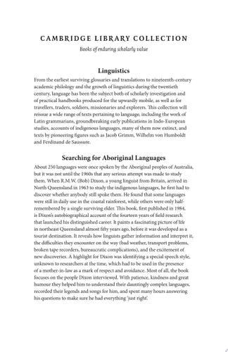 Searching for Aboriginal Languages: Memoirs of a Field Worker (Cambridge Library Collection - Linguistics)
