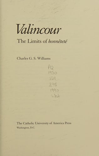 Valincour: The Limits of Honnetete