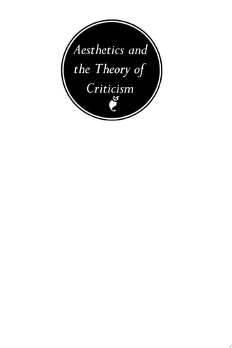 Aesthetics and the Theory of Criticism: Selected Essays of Arnold Isenberg