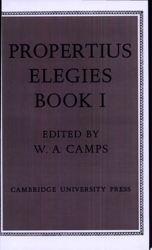 Propertius: Elegies: Book 1