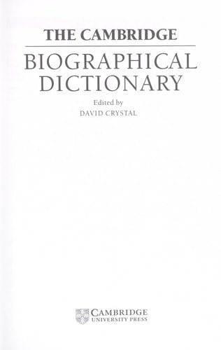 The Cambridge Biographical Dictionary