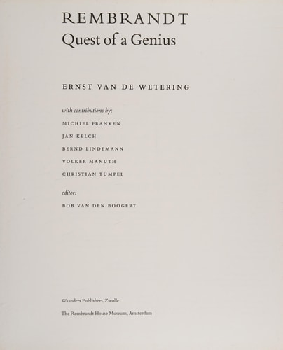 Rembrandt: Quest of a Genius