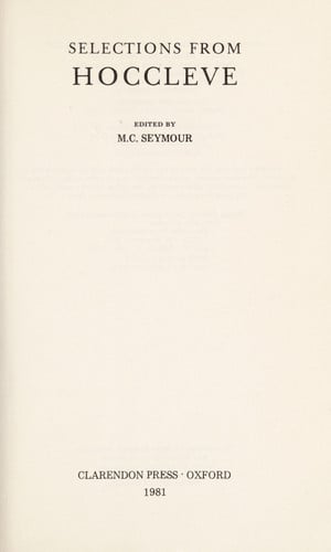 Selections from Hoccleve