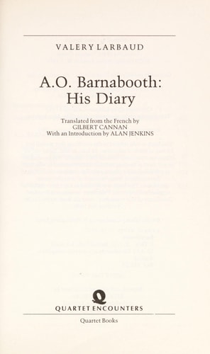 A.O. Barnabooth: His Diary
