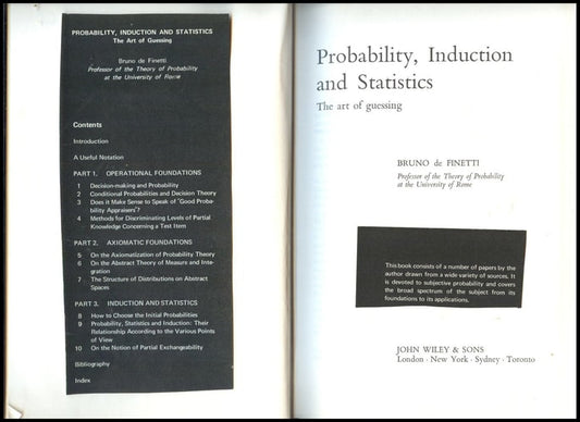Probability, induction and statistics;: The art of guessing (Wiley series in probability and mathematical statistics)