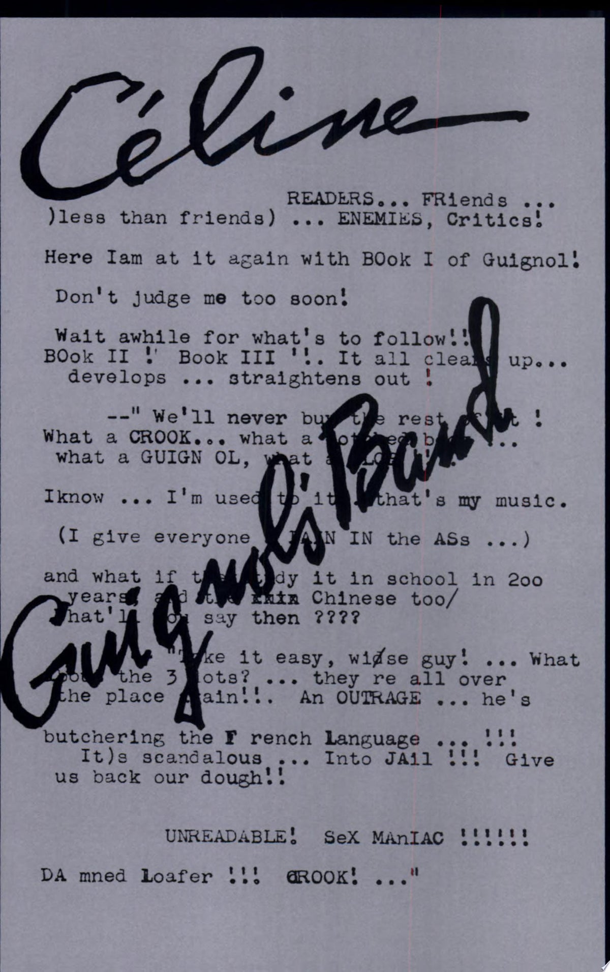 Guignol's Band: Novel