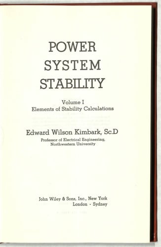 Power System Stability