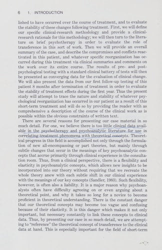 Transference in brief psychotherapy: An approach to the study of psychoanalytic process
