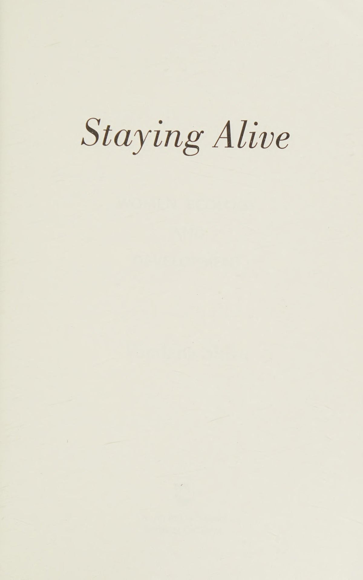 Staying Alive: Women, Ecology, and Development