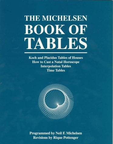The Michelsen Book of Tables: Koch and Placidus Tables of Houses How to Cast a Natal Horoscope Interpolation Tables Time Tables
