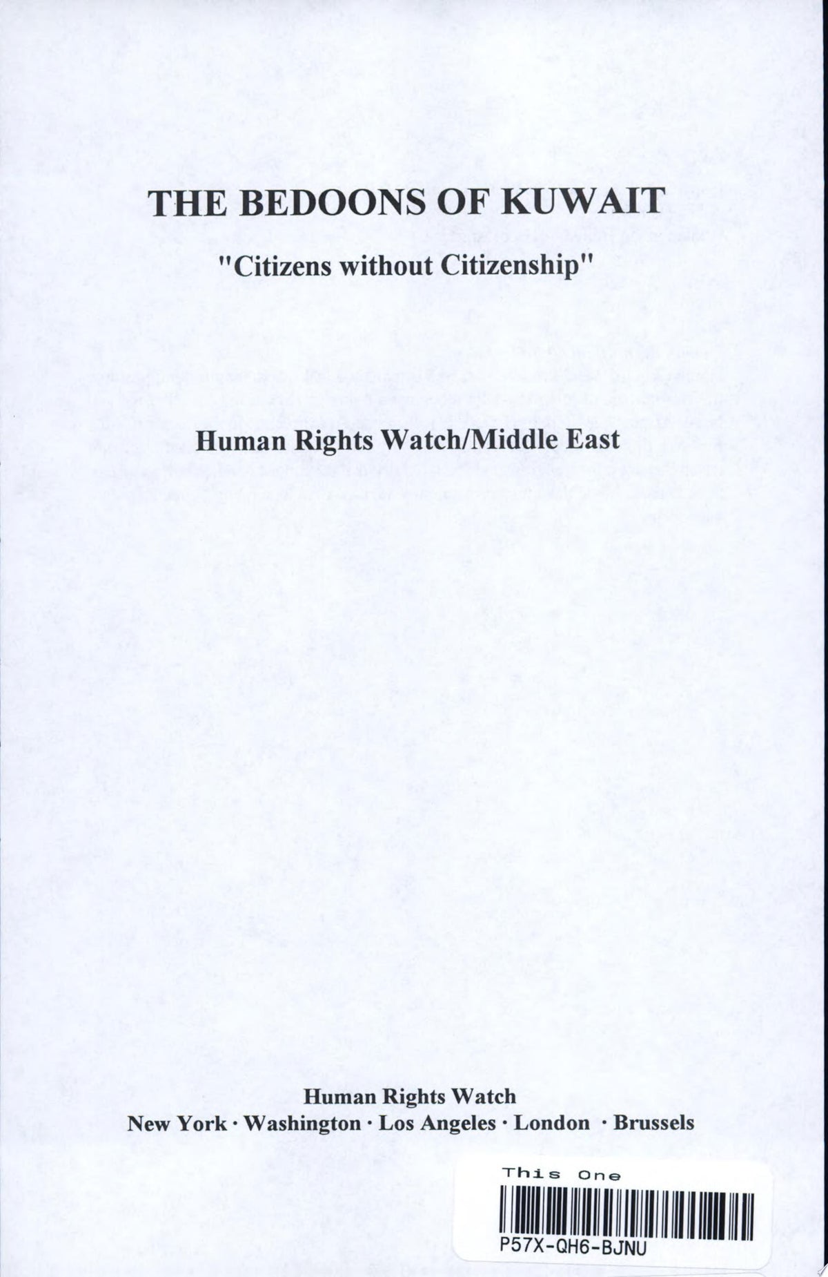 Kuwait: The Bedoons of Kuwait "Citizens Without Citizenship"