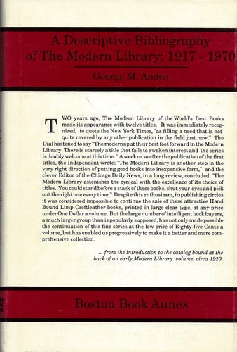 Descriptive Bibliography of the Modern Library: 1917-1970